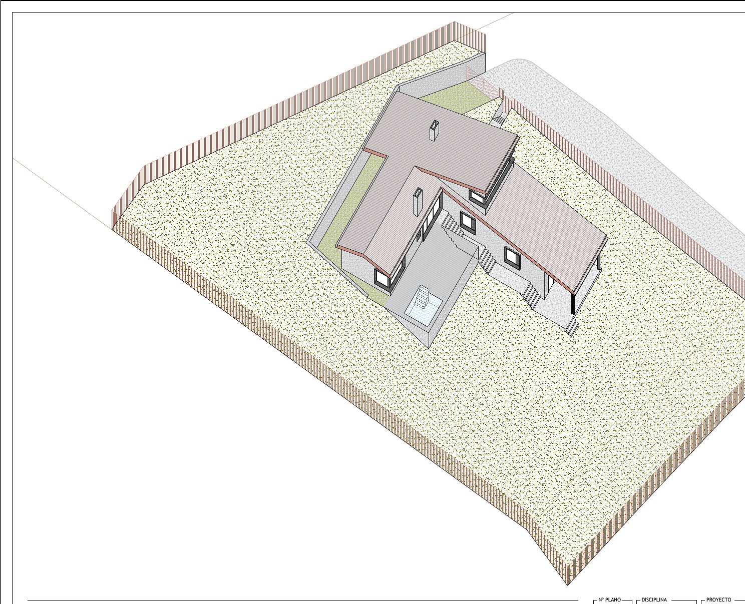 Axonometría del proyecto de vivienda La Rebollada