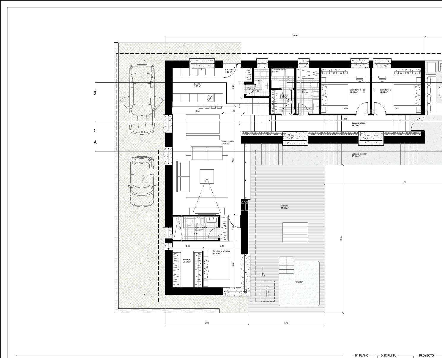 Planta arquitectónica del proyecto La Rebollada